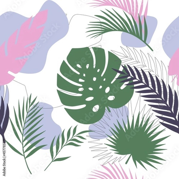 Fototapeta Simple seamless pattern with leaf