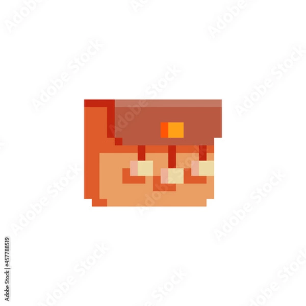 Fototapeta Scotch bag. Pixel art icon. Isolated vector illustration.