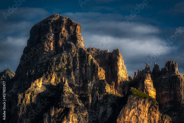 Obraz Mountain Sassongher at sunrise