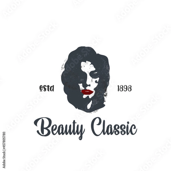 Fototapeta retro beauty classic logo