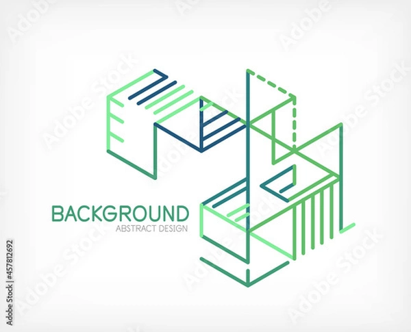 Fototapeta Abstract background. Color lines on white background. Linear abstract composition. Techno or business concept for wallpaper, banner, background, landing page