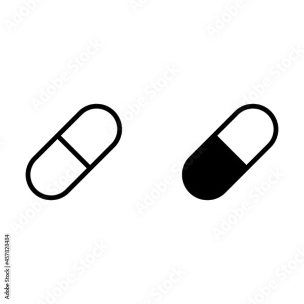 Fototapeta Capsule medicine vector icon