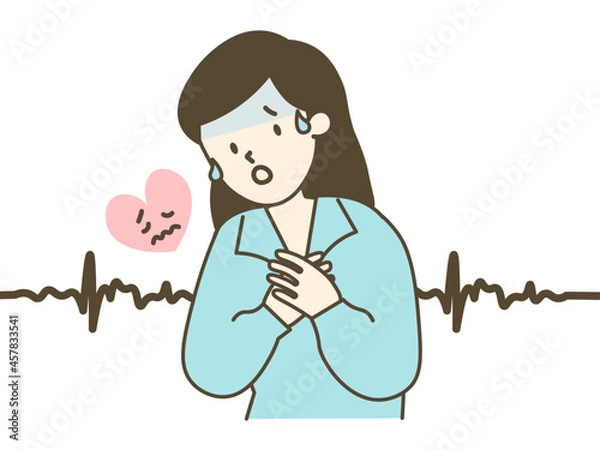 Fototapeta 動悸・血圧異常・不整脈・血糖異常_自律神経の乱れで起こる症状
