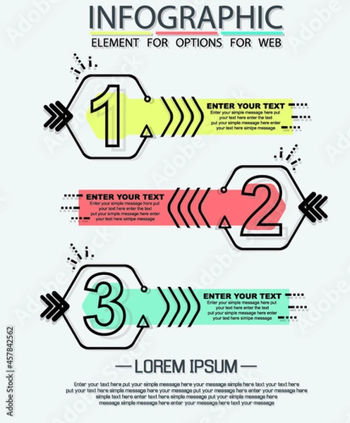 Obraz Infographic of three simple style options multicolor ninth edition