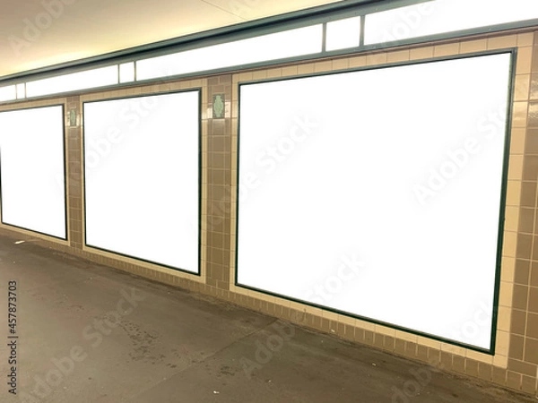Obraz Underground white squares for advertisement mockup use
