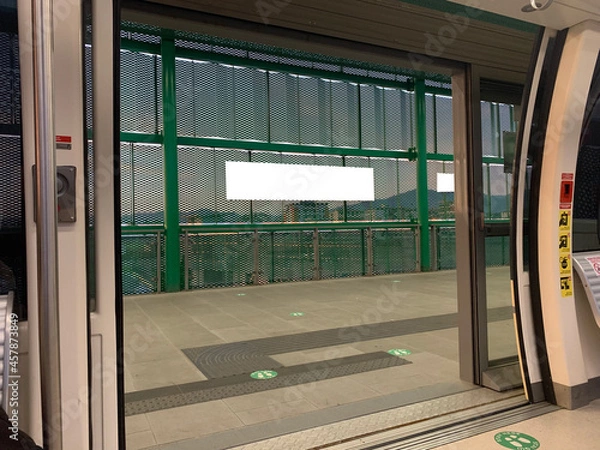 Obraz Train station withe sign for mockup use