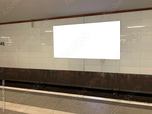 Obraz Underground withe billboard for mockup use