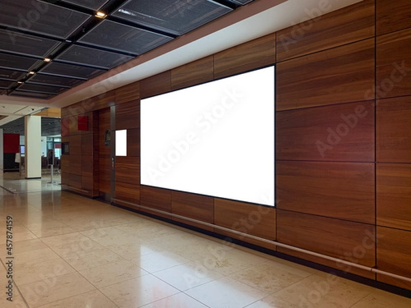 Obraz Big billboard in airport with white space for mockup use