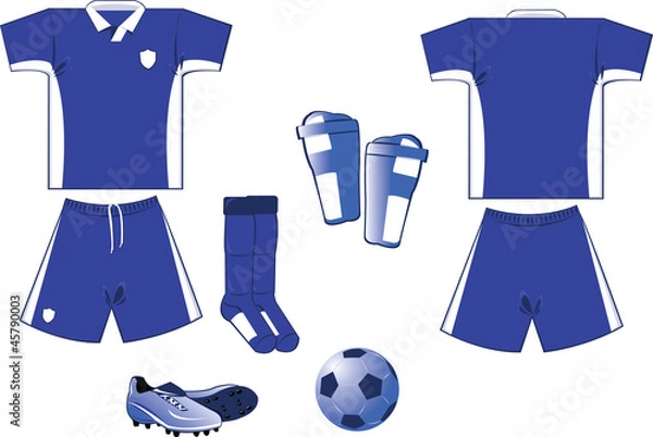 Obraz white and blue soccer equipment