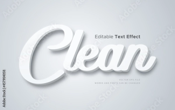 Obraz 3d clean white text effect