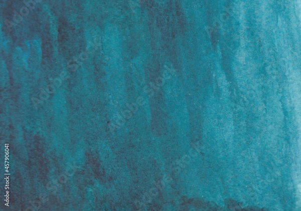 Fototapeta BLUE abstract watercolor macro texture background. Colorful handmade technique aquarelle.