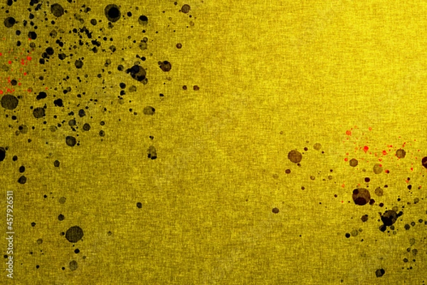 Obraz 墨が飛び跳ねた金色の和紙