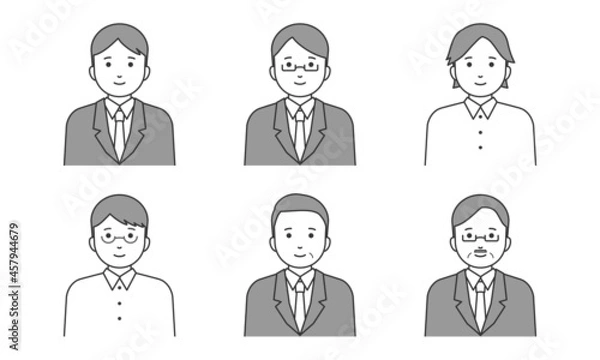 Obraz ビジネスマンのイラストセット（線画）
