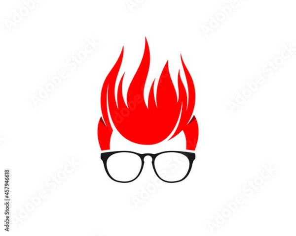Obraz Geek boy with fire hairstyle