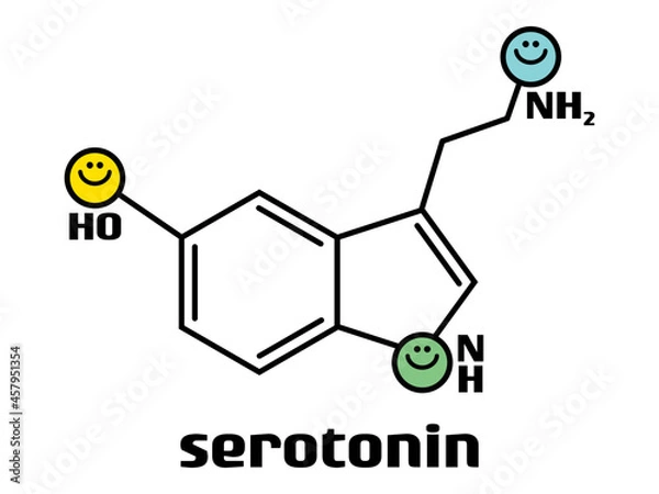 Fototapeta セトロニン分子のベクトル図_ニコちゃんカラー