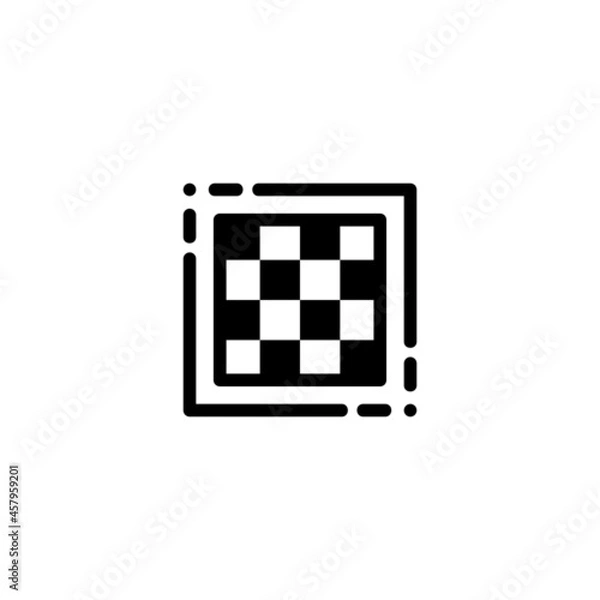Fototapeta Chess Board Sport Monoline Symbol Icon Logo for Graphic Design, UI UX, Game, Android Software, and Website.