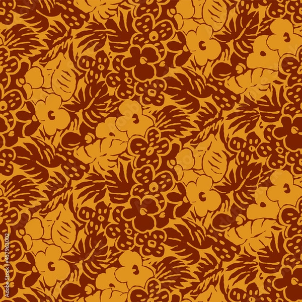 Fototapeta Seamless and impressive cute floral pattern,