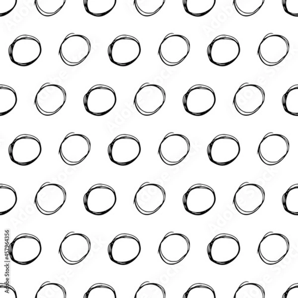 Fototapeta Seamless pattern with sketch circles shape