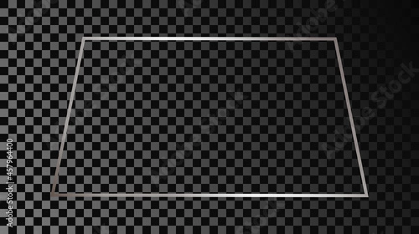 Obraz Silver glowing trapezoid shape frame