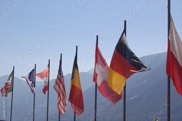 Fototapeta die Fahnenstangen