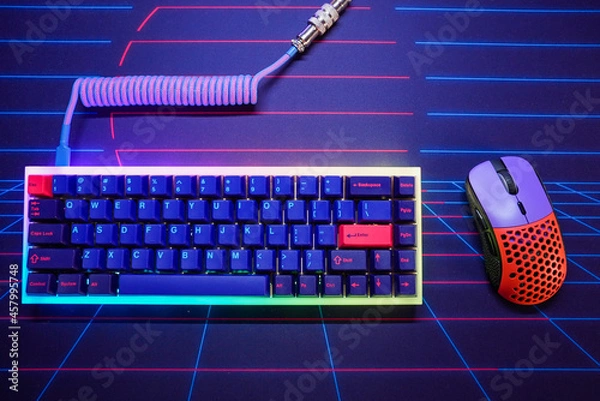 Obraz Mechanical keyboard with colorful keycaps