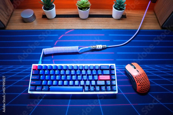 Obraz Mechanical keyboard with colorful keycaps