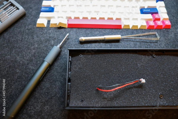 Obraz Mechanical keyboard with colorful keycaps