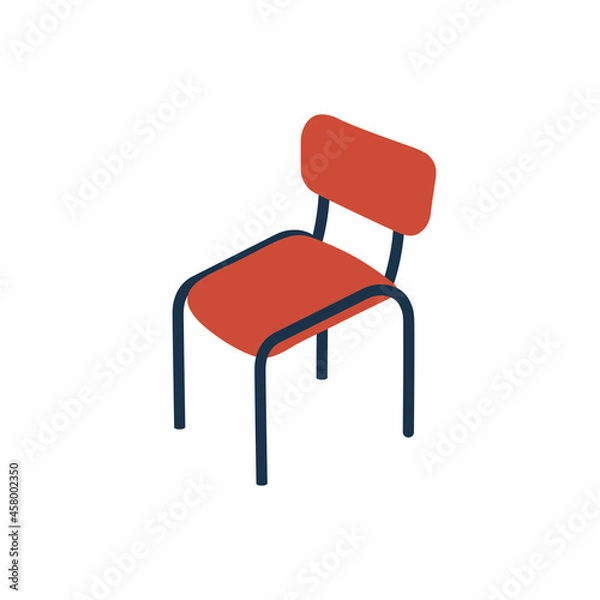 Obraz office chair red. cartoon isolated 2d vector