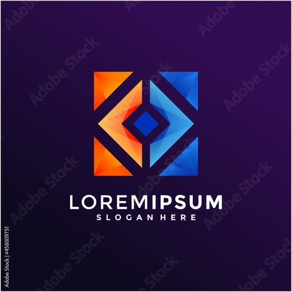 Fototapeta Box shape logo business