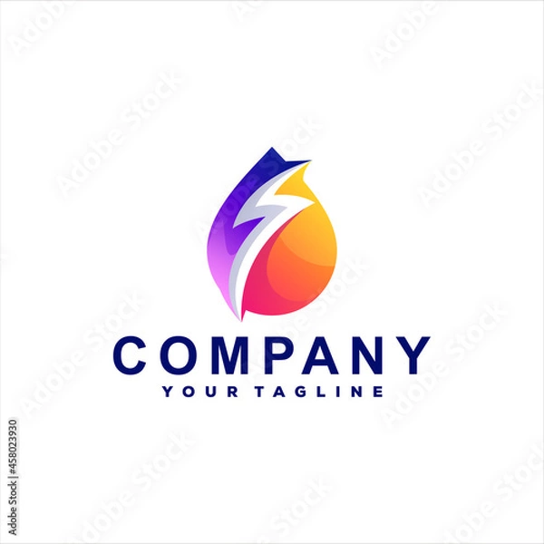 Fototapeta drop color gradient logo design