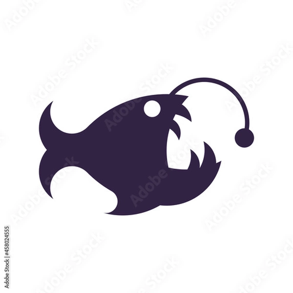 Obraz Vector angler fish in golden ratio style. Editable illustration
