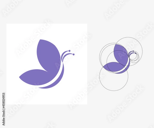 Obraz Vector butterfly in golden ratio style. Editable illustration