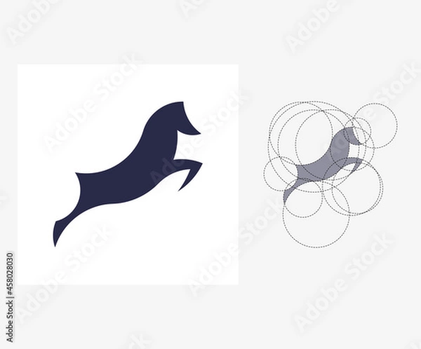 Obraz Vector horse in golden ratio style. Editable illustration