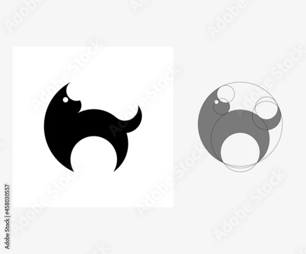 Obraz Vector cat in golden ratio style. Editable illustration