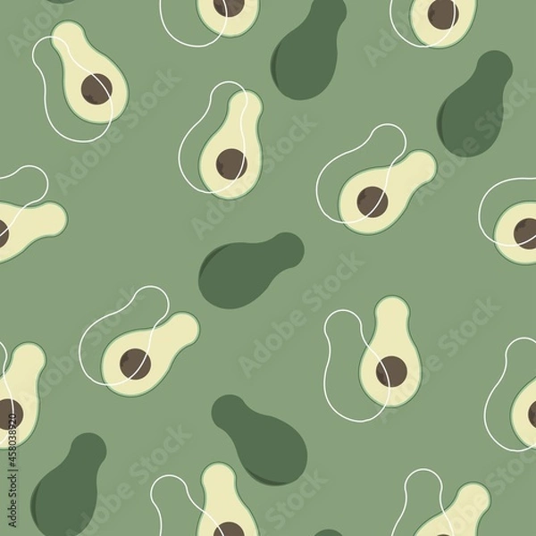 Fototapeta Avocado seamless pattern
