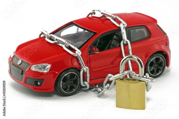 Obraz samochód z łańcuchem