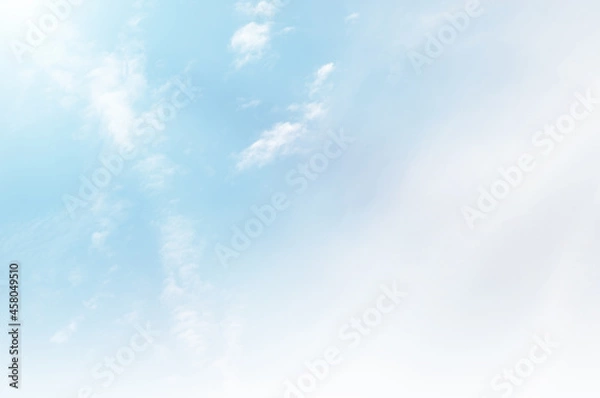 Fototapeta Blue sky with white cloud. The summer heaven is colorful clearing day Good weather and beautiful nature in the morning.