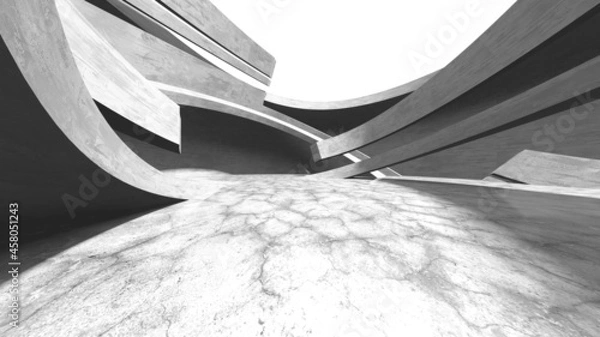 Obraz Dark Concrete Wall Architecture. Empty Room