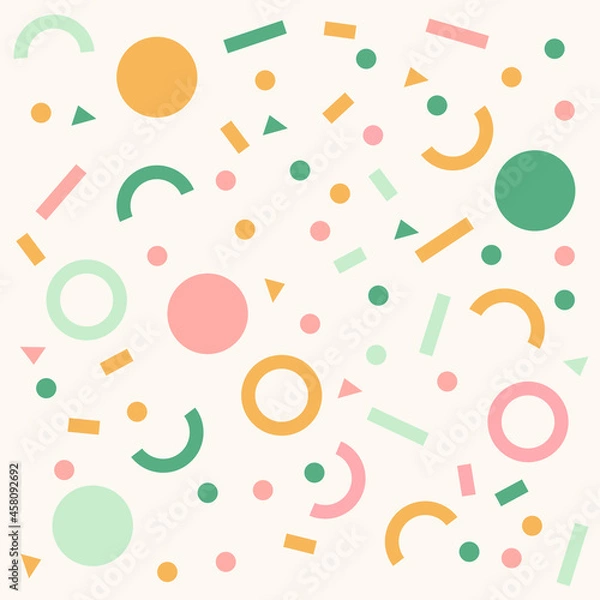 Fototapeta Minimalistic geometric pattern. abstract background in scandinavian style. pastel colors. Can be used for banner, presentations, wallpaper, backgrounds, children's room decoration.