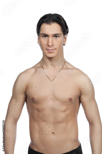 Fototapeta Портрет молодого мужчины с обнажённым торсом
