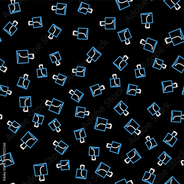 Fototapeta Line Perfume icon isolated seamless pattern on black background. Vector