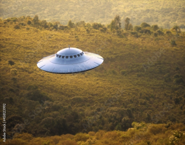 Obraz Unidentified Flying Object And Mountain Ranges