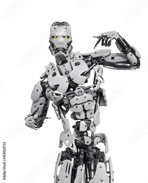 Fototapeta cyborg is saying i am the guy trust me