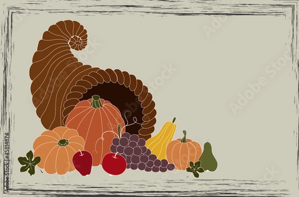 Obraz Thanksgiving card with cornucopia