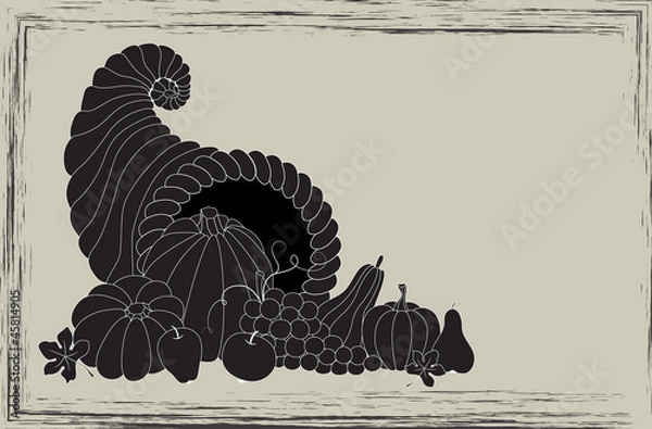Obraz Thanksgiving card with cornucopia