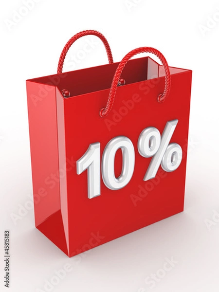 Fototapeta The red bag labeled "10%".
