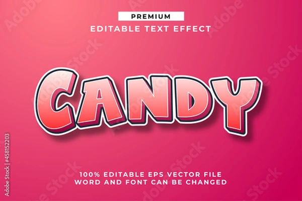 Obraz Candy, Pinky Cute Editable Text Effect Font Style