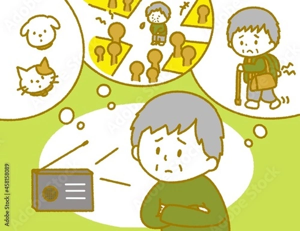 Obraz 避難を迷う高齢者　おじいちゃん