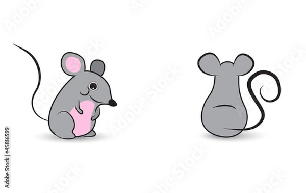 Fototapeta Two cute mouses characters