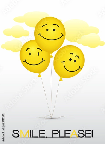 Obraz Smiley balloons card